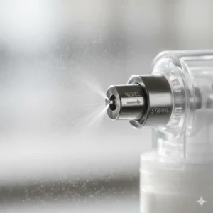 Nahaufnahme der Feinzerstäuber Düse – verstellbarer Sprühkopf der Sprühflasche