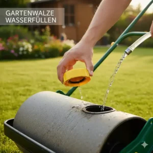 Detailansicht: Einfaches Befüllen der gartenwalze wasserfüllbar mit Wasser über die Verschlusskappe.