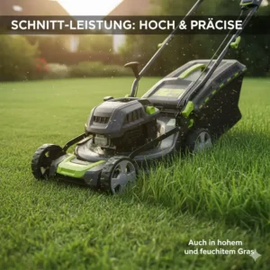 Hervorragende Schnitt-Leistung im Akku Rasenmäher Test 2025 auch bei nassem und hohem Gras
