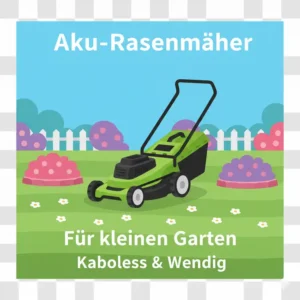 kleiner rasenmäher für garten mit Akku, leicht und wendig im Einsatz