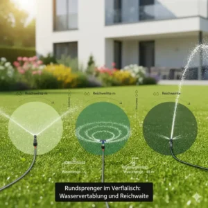 Grafische Darstellung der Leistung eines Rundsprengers im Rasensprenger Test 2025.