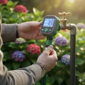 Wasser timer garten test: Einfache montage am wasserhahn.