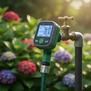 Mechanische modelle im wasser timer garten test auf zuverlässigkeit.