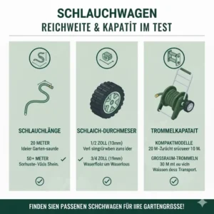 Reichweite und schlauchkapazität im schlauchwagen garten test überblick