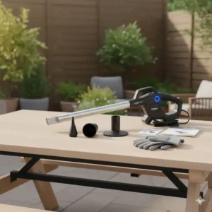Das Zubehör-Set für den unkrautbrenner elektrisch amazon mit verschiedenen Aufsätzen.