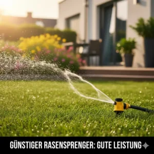 Ein günstiger, aber leistungsstarker Rasensprenger im praktischen Einsatz – eine Empfehlung aus dem Rasensprenger Test 2025.