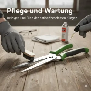 Tipps zur Pflege und Wartung der Manuelle Rasenschere Test-Geräte: Reinigen und Ölen der Klingen.