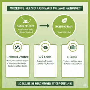 Tipps zur Pflege des Mulcher Rasenmäher günstig für lange Haltbarkeit.