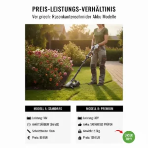 Übersicht zum besten Preis-Leistungs-Verhältnis für den Rasenkantenschneider Akku.