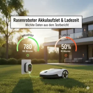 Akkulaufzeit und Ladezeit im Roboter Rasenmäher Testbericht: Wichtige Kennzahlen