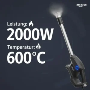 Grafische Darstellung der 2000W Leistung eines unkrautbrenner elektrisch amazon Modells.