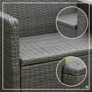 Polyrattan gartenbank mit aufbewahrung test im Detail, wetterfestes Material für den Außenbereich