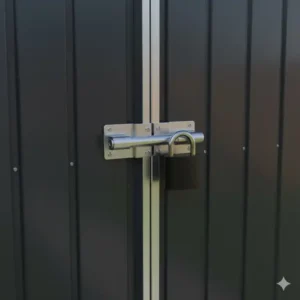 Robuster Verschluss für gartengeräte schuppen metall