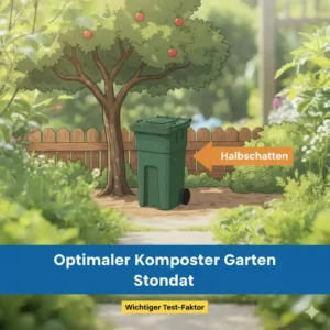 Optimaler Komposter garten test 2025 Standort im Halbschatten.