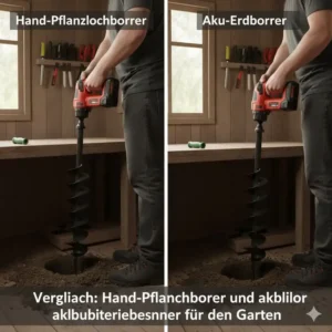 Vergleich: Handbohrer und akkubetriebener Pflanzlochbohrer Garten