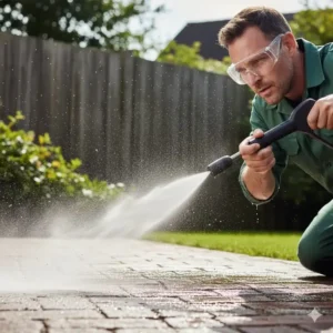 Schutzbrille Gartenarbeit mit verstärktem Seitenschutz, bietet rundum Augenschutz.