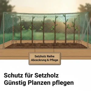 Setzholz pflanzen günstig in Reihe: Schutzmaßnahmen und Pflege.