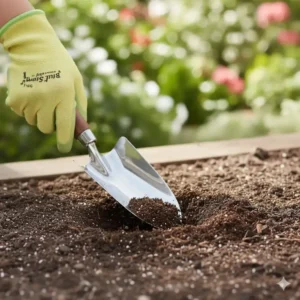 Mit dem handspaten garten klein edelstahl mühelos Löcher für neue Blumen graben.