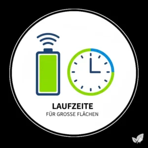 Die Akkulaufzeit zeigt, wie dieser roboter rasenmäher für große flächen günstig lange Einsätze schafft.