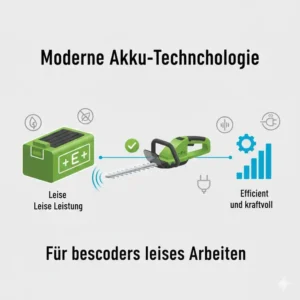 Leistungsstarke Akku-Technik für eine leise elektrische heckenschere für nachbarn ohne störende Kabel.
