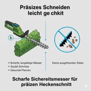 Präziser Schnitt der Hecke mit einer leise elektrische heckenschere für nachbarn für ein gepflegtes Grundstück.