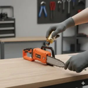 Tipps zur Kettenpflege und Ölung der mini akku kettensäge für äste schneiden.