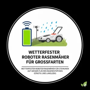 Wetterfeste Technik macht diesen roboter rasenmäher für große flächen günstig besonders langlebig.