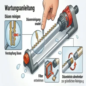 Anleitung zur Reinigung der Düsen für einen oszillierender rasensprenger für rechteckige flächen.