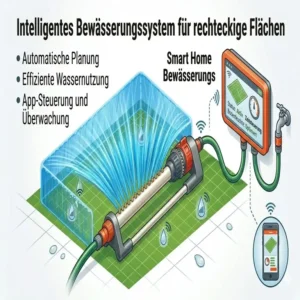Einbindung in ein smartes System: oszillierender rasensprenger für rechteckige flächen mit App-Steuerung.