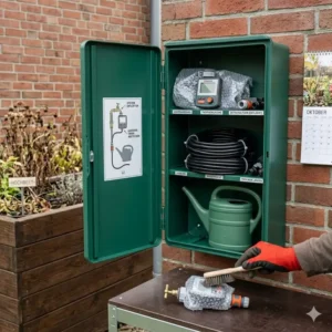 Einwinterung und pflege der tropfbewässerung hochbeet mit zeitschaltuhr.