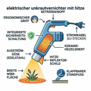 Detailed anatomy of an elektrischer unkrautvernichter mit hitze.