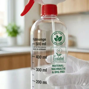 Nachhaltige und BPA-freie sprühflasche leer 500ml mit messskala aus Kunststoff.