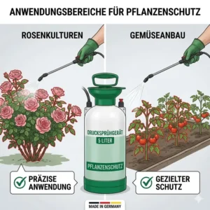 Visual guide for applying pesticides to plants using the drucksprühgerät 5 liter für pflanzenschutz.
