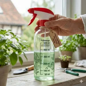 Ideale Pflege für Zimmerpflanzen mit einer sprühflasche leer 500ml mit messskala.