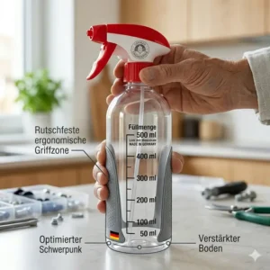 Ergonomischer Griff und stabiles Design der sprühflasche leer 500ml mit messskala.