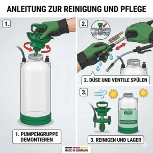 Step-by-step cleaning and maintenance guide for the drucksprühgerät 5 liter für pflanzenschutz.