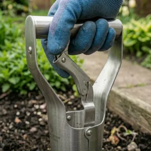 Ein zwiebelpflanzer aus edelstahl automatisch verfügt über einen ergonomisch geformten Griff für komfortables und ermüdungsfreies Gärtnern.