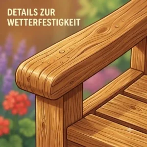 Hochwertige gartenbank mit stauraum holz wetterfest in der Vorderansicht.