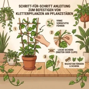 Step-by-step guide on how to secure kletterpflanzen to pflanzstäbe rankhilfe