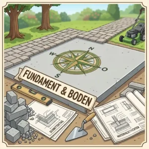 Beton gießen für gartengeräte schuppen mit fundament boden.