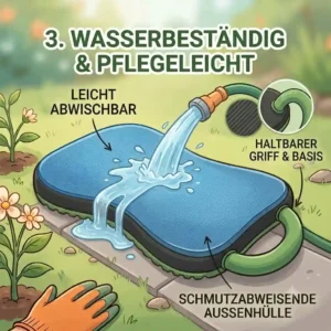 Gardener using the kniepolster garten gel mit tragegriff for weeding and planting in the garden.
