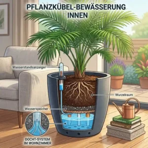 Stylish indoor living room setup featuring a pflanzkübel mit bewässerungssystem groß.