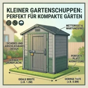 Ein kompakter gartengeräte schuppen kunststoff abschließbar eignet sich hervorragend für kleine Gärten.