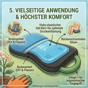Multi-purpose application of the kniepolster garten gel mit tragegriff for home DIY and tiling work.