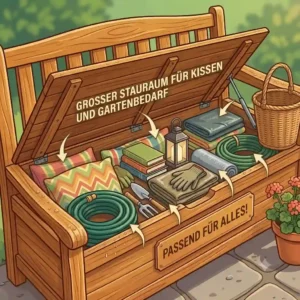 Große Kapazität und Kissenaufbewahrung der gartenbank mit stauraum holz wetterfest.