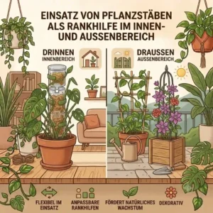 Using pflanzstäbe rankhilfe für kletterpflanzen on an indoor windowsill