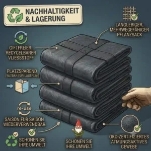 Illustration von gefalteten, langlebigen Pflanzsack cho Kartoffelanbau.