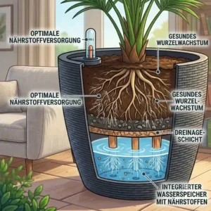 Root health benefits illustration for a pflanzkübel mit bewässerungssystem groß.