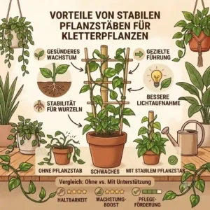 Graph showing the growth benefits of using pflanzstäbe rankhilfe für kletterpflanzen