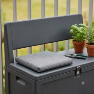 aufbewahrungsbox garten sitzgelegenheit compact balcony storage container providing extra seating option